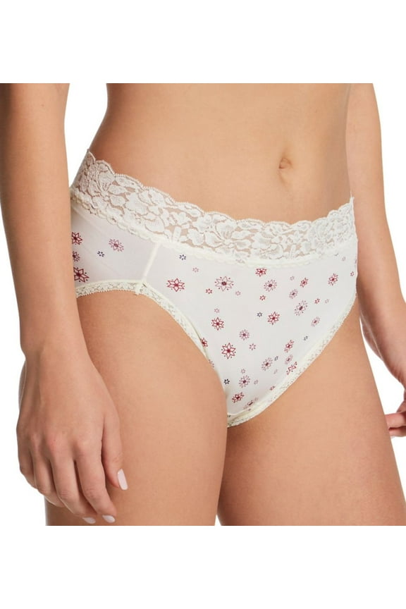 Women's Vanity Fair 13280 Flattering Lace Ultimate Comfort Hi-Cut Panty (Cheers Print 9)