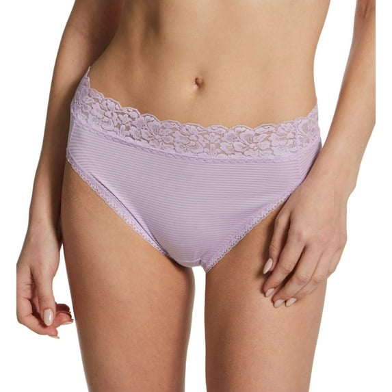 Women's Vanity Fair 13280 Flattering Lace Ultimate Comfort Hi-Cut Panty (Gentle Lavender 8)