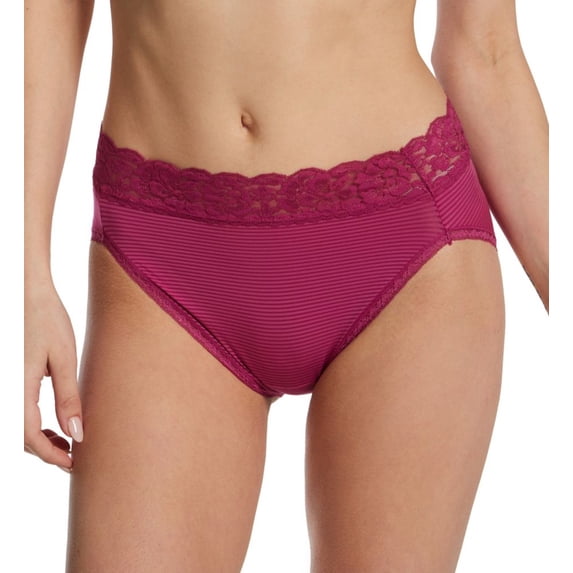 Women's Vanity Fair 13280 Flattering Lace Ultimate Comfort Hi-Cut Panty (Wild Berry 8)