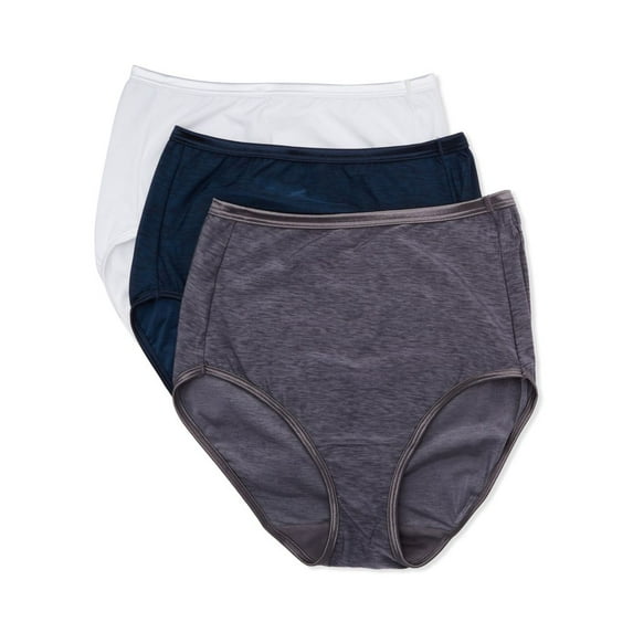 Women's Vanity Fair 13310 Illumination Hi Cut Brief - 3 Pack (NWS Multi 8)