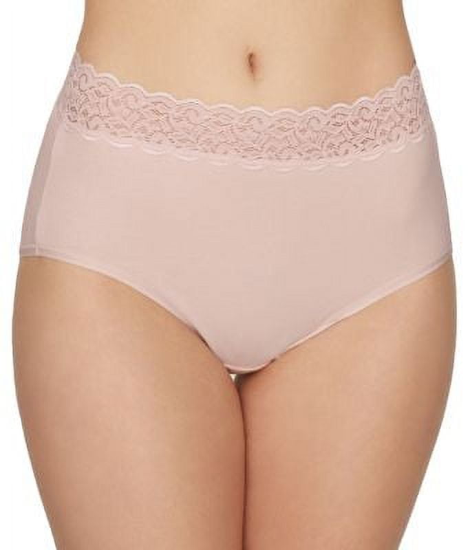 Women's Vanity Fair 13396 Flattering Lace Cotton Stretch Brief Panty (Star  White 9) 