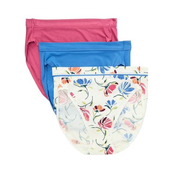 Women's Vanity Fair 13430 Beyond Comfort Ultimate Stretch Hi-Cut Panty - 3PK (Multi TYPRDGB 9)