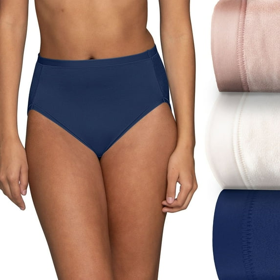 Women's Vanity Fair 13437 Body Caress Hi-Cut Panty 3-Pack (MULTI 1612 7)