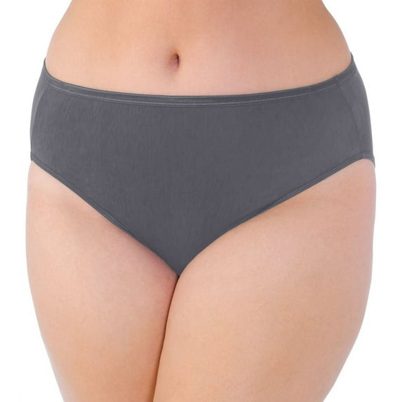 Women's Vanity Fair 13810 Illumination Plus Size Hi-Cut Brief Panty (Steele Violet 11)