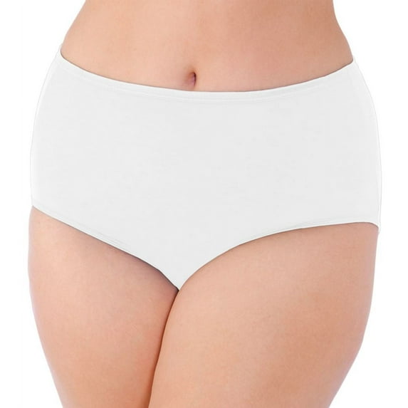 Women's Vanity Fair 13811 Illumination Plus Size Brief Panty (Star White 11)