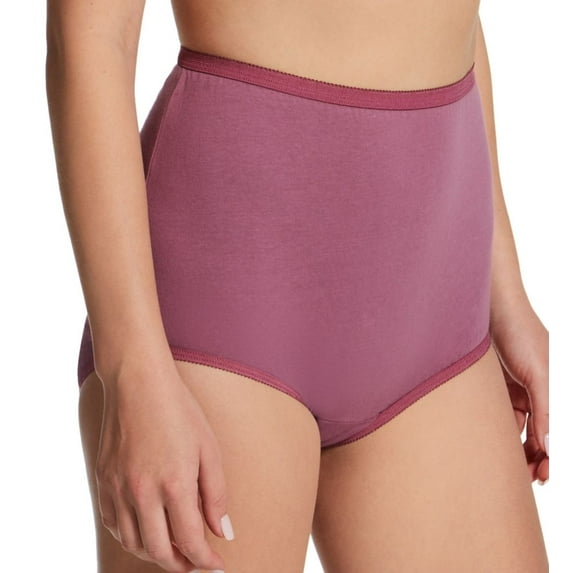 Women's Vanity Fair 15318 Perfectly Yours Tailored Cotton Brief Panty (Berry Glaze 11)