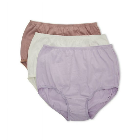 Women's Vanity Fair 15320 Tailored Cotton Brief Panty - 3 Pack (Multi 1876 10)
