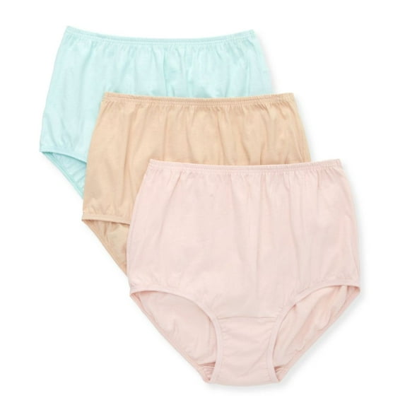 Women's Vanity Fair 15320 Tailored Cotton Brief Panty - 3 Pack (Multi1873 10)