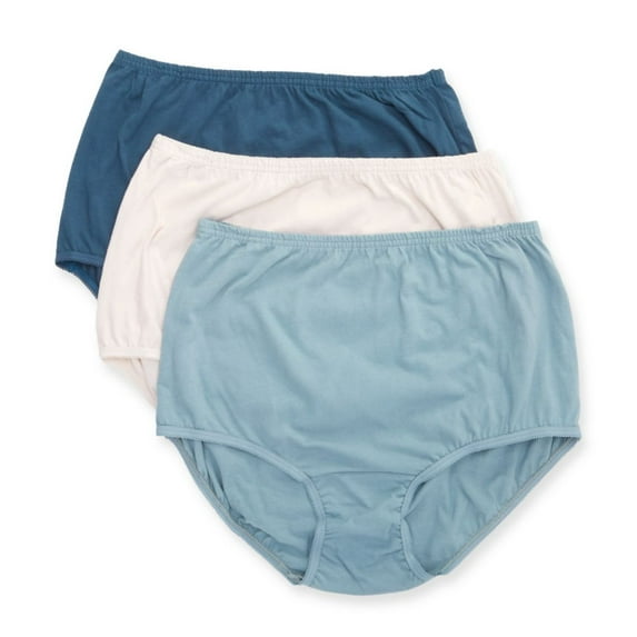 Women's Vanity Fair 15320 Tailored Cotton Brief Panty - 3 Pack (SeaGlass/Fawn/Stllwatr 10)