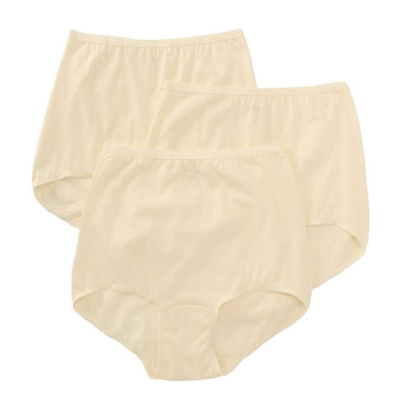 Women's Vanity Fair 15361 Lollipop Cotton Brief Panty - 3 Pack (Candleglow 5)