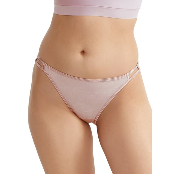 Women's Vanity Fair 18108 Illumination String Bikini Panty (NH Rose Mist 5)