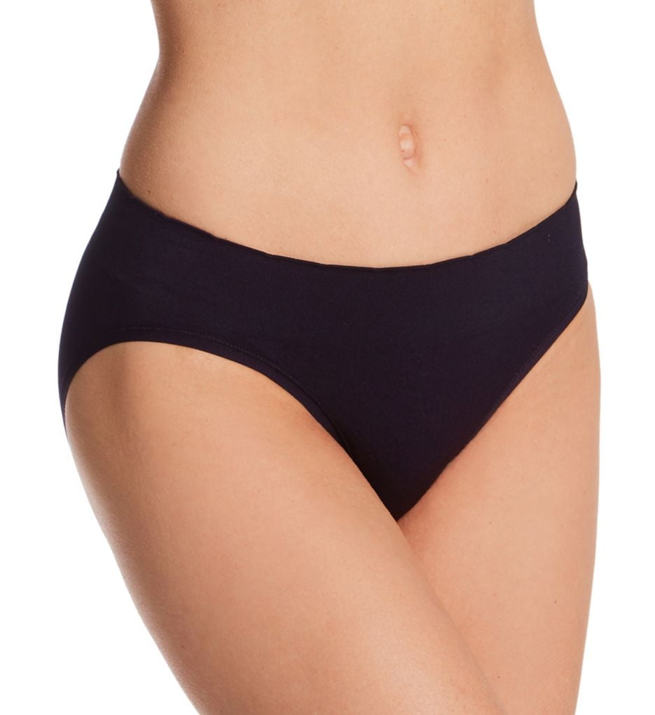 Women's Vanity Fair 18217 No Pinch No Show Seamless Bikini Panty (Midnight  Black 7)