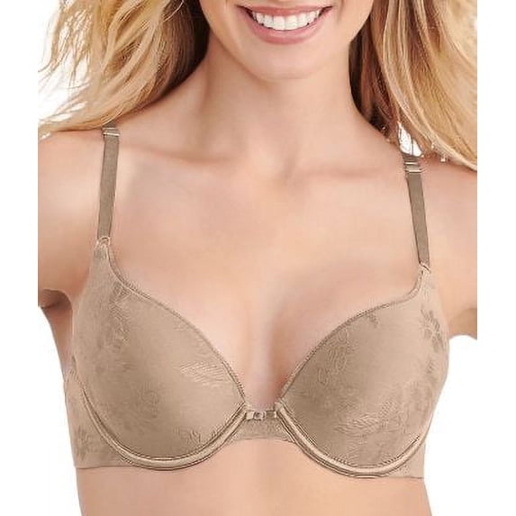 Women's Vanity Fair 2131101 Ego Boost Jacquard Push Up Bra (Barely Beige 34D)