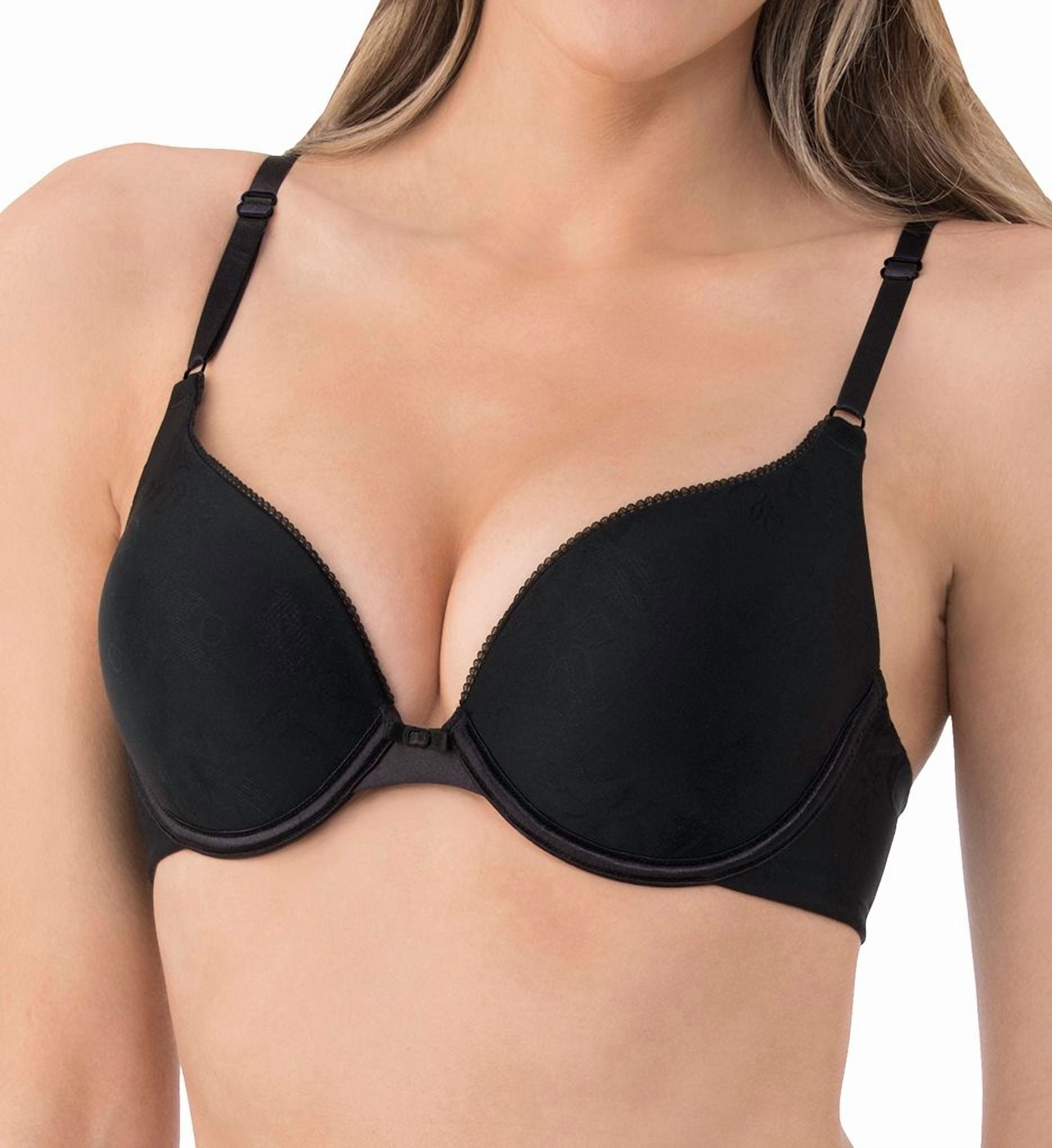 Women's Vanity Fair 2131101 Ego Boost Jacquard Push Up Bra (Black 34D)