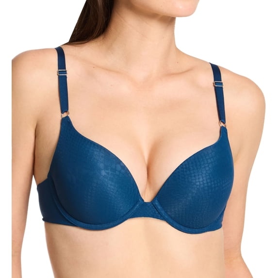 Women's Vanity Fair 2131101 Ego Boost Jacquard Push Up Bra (Blue Abyss 36B)