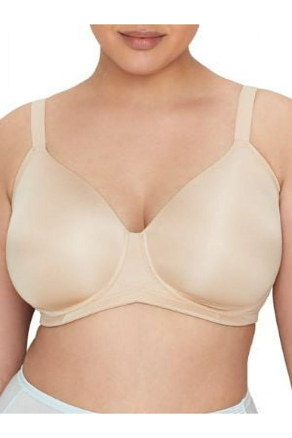 Women's Vanity Fair 71267 Beauty Back Side Smoother Full Figure Wirefree Bra (Damask Neutral 44DD)