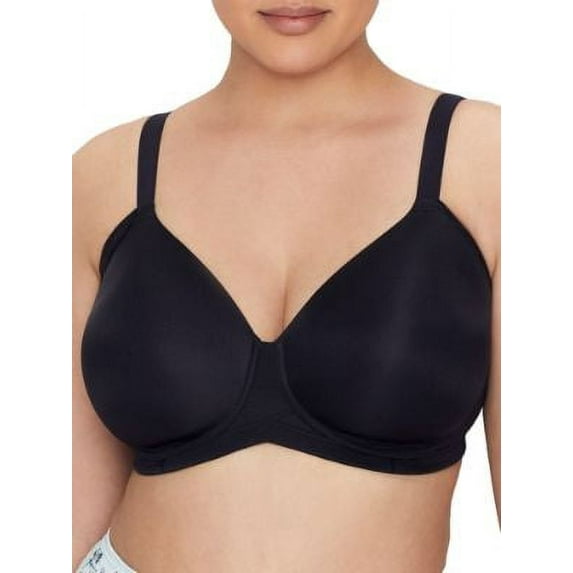 Women's Vanity Fair 71267 Beauty Back Side Smoother Full Figure Wirefree Bra (Midnight Black 42DD)