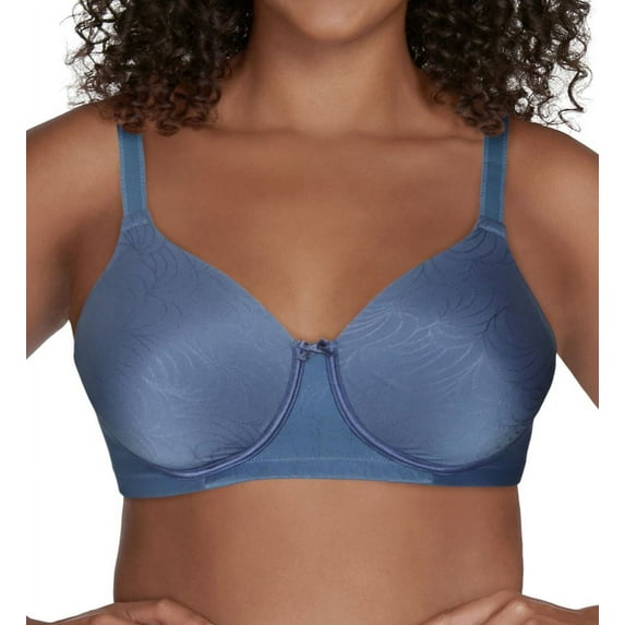 Women's Vanity Fair 71380 Beauty Back Full Figure Wirefree Bra (Blue Dusk Jacquard 42DD)
