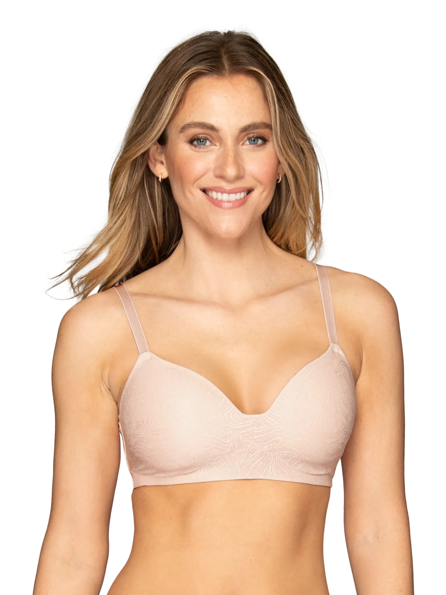 Vanity Fair Lingerie Women's Effortless Wireless Bra, Convertible Straps, Smooth Lace, Sizes S-3XL, Style 72125