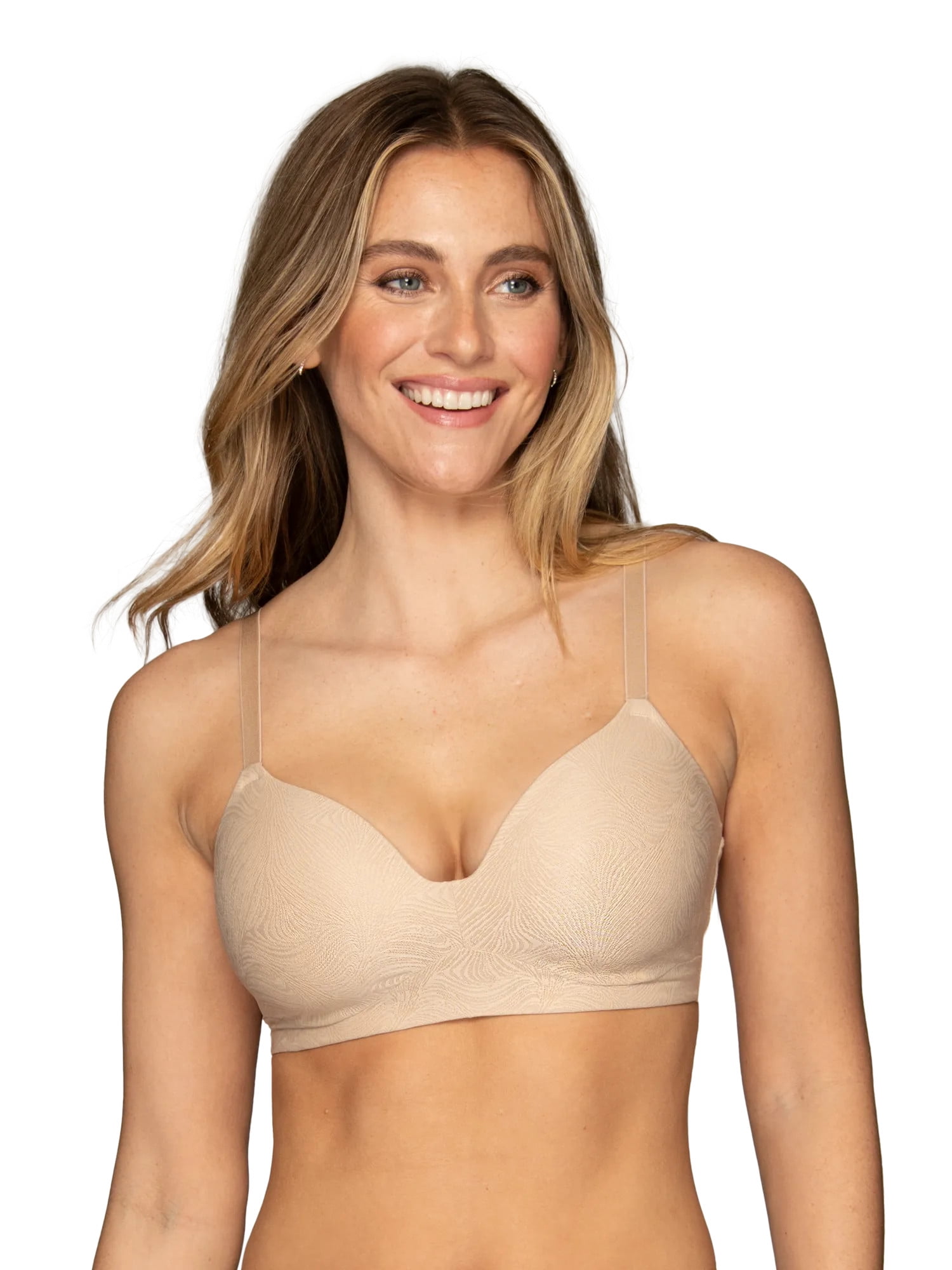 Vanity Fair Lingerie Women's Effortless Wireless Bra, Convertible Straps, Smooth Lace, Sizes S-3XL, Style 72125