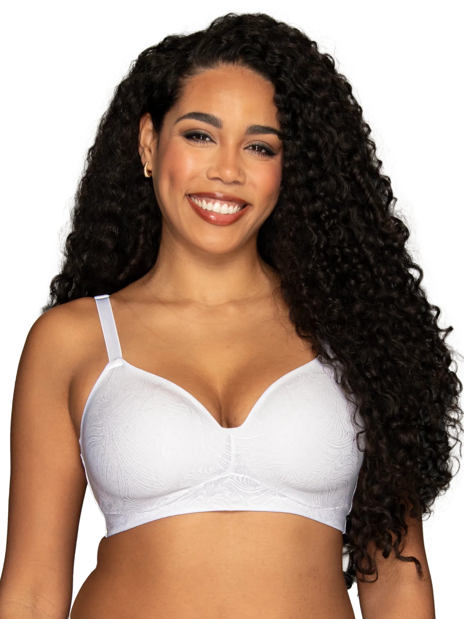 Vanity Fair Lingerie Women's Effortless Wireless Bra, Convertible Straps, Smooth Lace, Sizes S-3XL, Style 72125