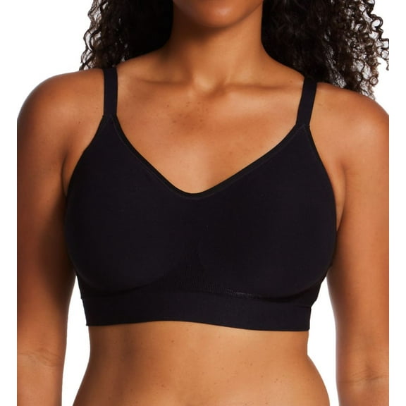 Women's Vanity Fair 72190 Beyond Comfort Seamless Simple Sizing Wireless Bra (Midnight Black XL)