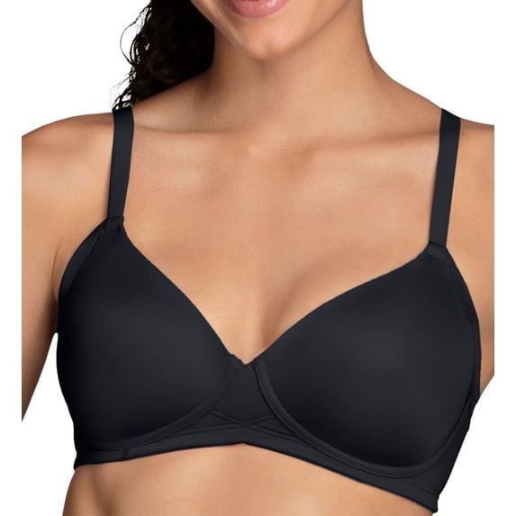 Women's Vanity Fair 72267 Beauty Back Side Smoother Wirefree Bra (Midnight Black 40DD)