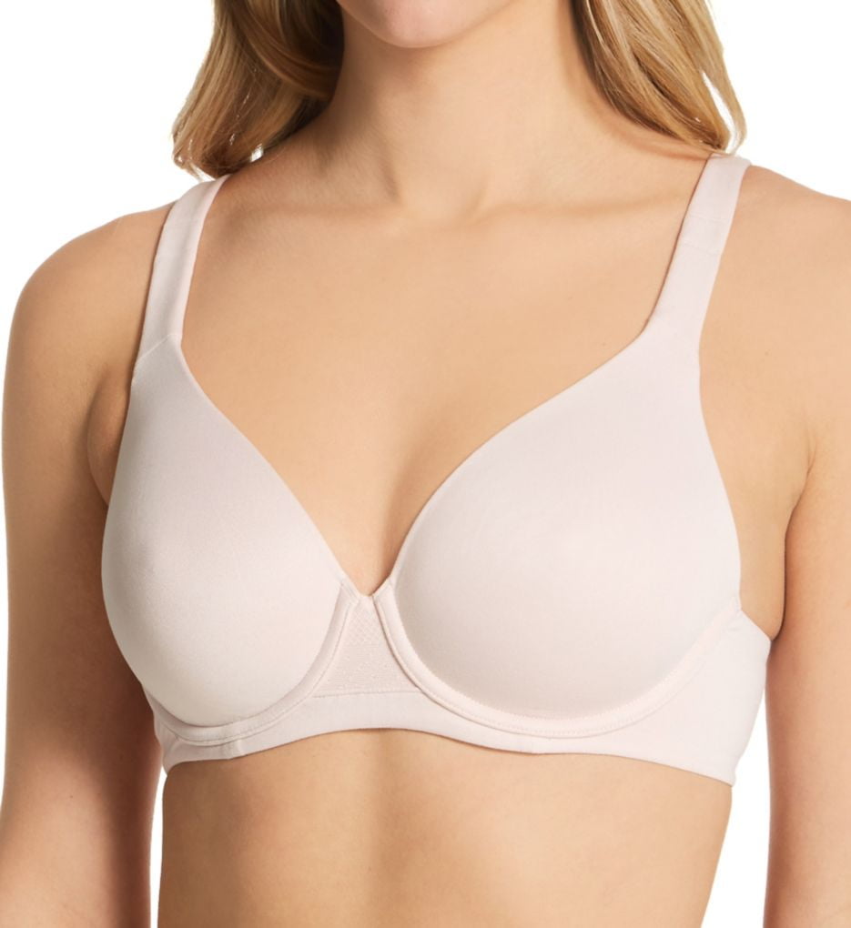 Exclare Women's Comfort Full Coverage Double Support Unpadded Wirefree Plus  Size Minimizer Bra (46B, Beige)