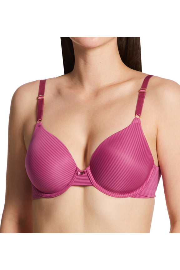 Women's Vanity Fair 75345 Beauty Back Full Coverage Underwire Bra (Raspberry Stripe 36DD)