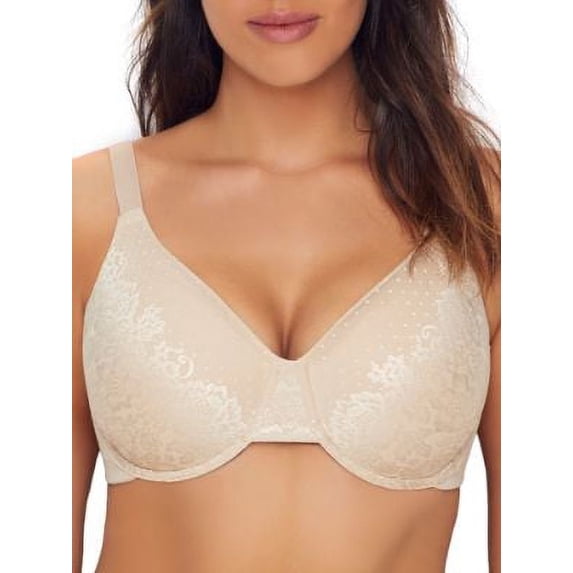 Women's Vanity Fair 76080 Beauty Back Full Figure Minimizer Underwire Bra (Damask Neutral Lace 38D)