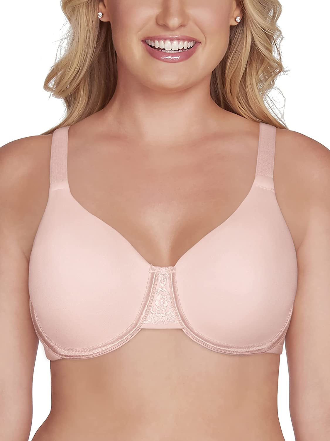 Women's Vanity Fair 76080 Beauty Back Full Figure Minimizer Underwire Bra (Sheer Quartz 34H)