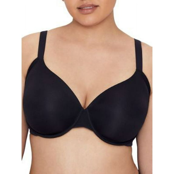 Women's Vanity Fair 76267 Beauty Back Side Smoother Full Figure Bra (Midnight Black 36D)