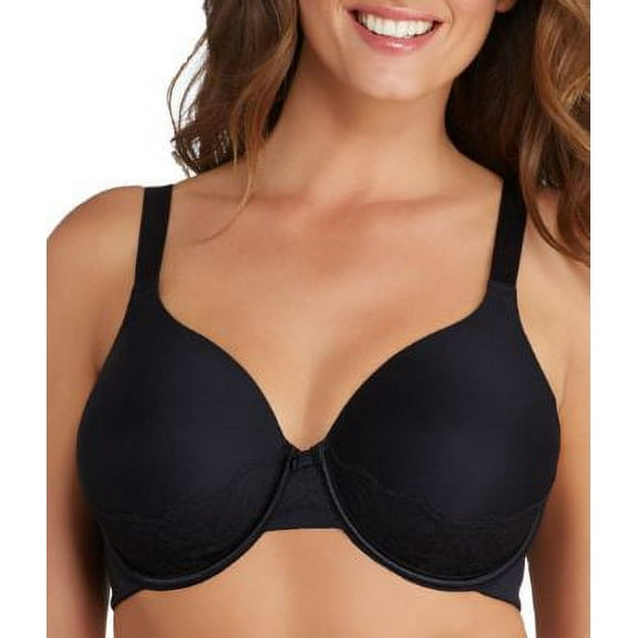 Women's Vanity Fair 76382 Beauty Back Lace Full Figure Underwire Bra (Midnight Black 36DD)