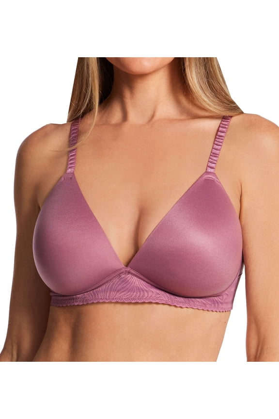Women's Vanity Fair 77164 Effortless Wirefree Lace Bra (Enchanted Mauve 36DD)