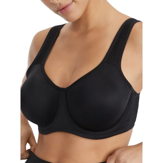Women's Vanity Fair 78050 2-Ply High Impact Underwire Sports Bra (Midnight Black 40DDD)