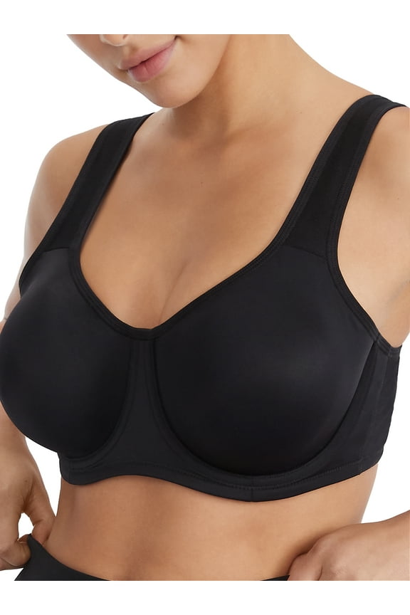 Women's Vanity Fair 78050 2-Ply High Impact Underwire Sports Bra (Midnight Black 42D)
