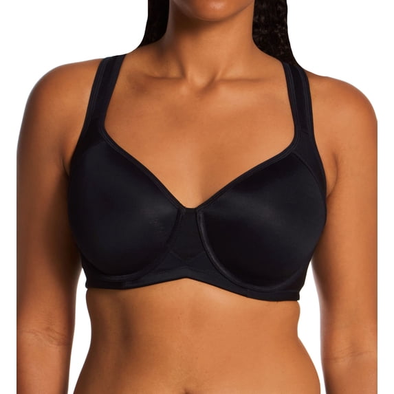 Women's Vanity Fair 78500 Medium Impact Underwire Sports Bra (Midnight Black 38C)