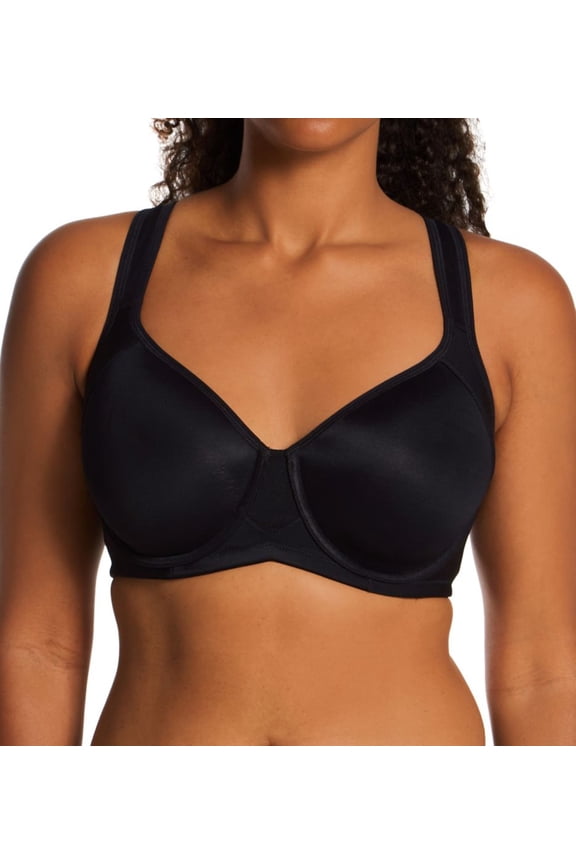 Women's Vanity Fair 78500 Medium Impact Underwire Sports Bra (Midnight Black 40D)