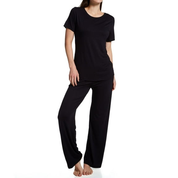 Women's Vanity Fair 90130 Beyond Comfort Short Sleeve PJ Set (Black 2X)