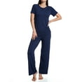 thumbnail image 1 of Women's Vanity Fair 90130 Beyond Comfort Short Sleeve PJ Set (Ghost Navy Heather L), 1 of 1