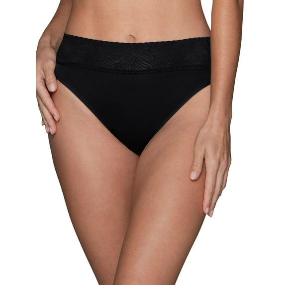 Women's Vanity Fair Lingerie® Effortless™ Hi-Cut Panty 13275 Color: Midnight Black Size: 7