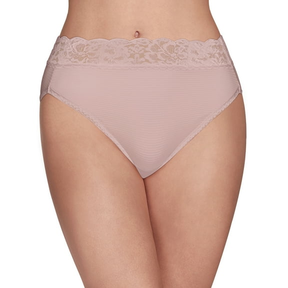 Women's Vanity Fair Lingerie® Flattering Lace Hi-Cut Panty 13280 Color: Sheer Quartz Size: 9