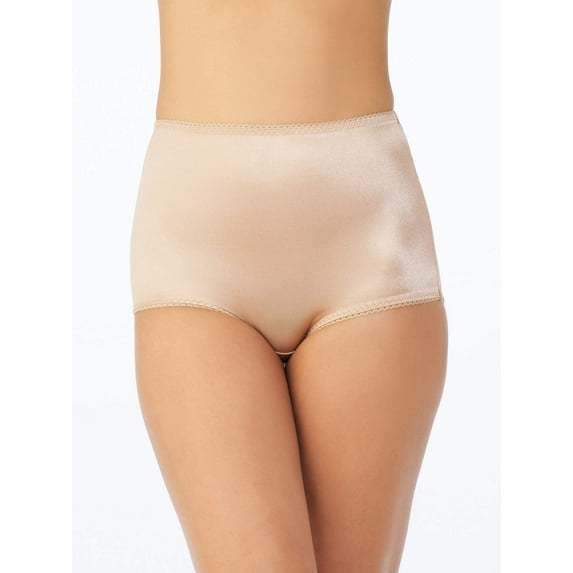 Women's Vassarette 40001 Undershapers Smoothing & Shaping Brief Panty (Vass Latte XL)