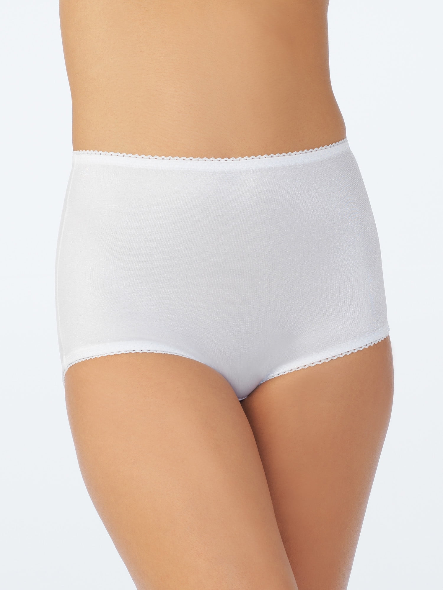 Women's Vassarette 40001 Undershapers Smoothing & Shaping Brief Panty  (White Ice XL) 