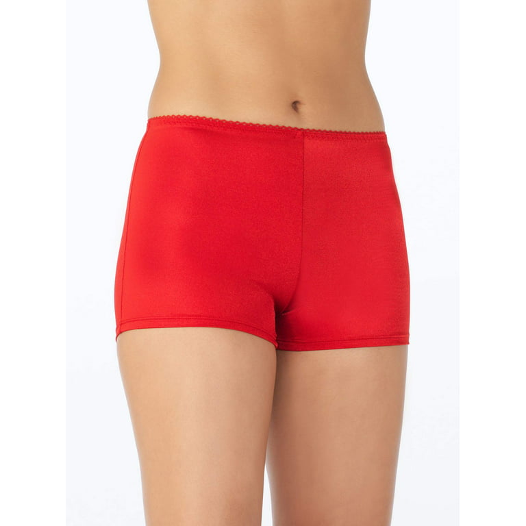 Women's Vassarette 42001 Undershapers Smoothing & Shaping Boyshort Panty  (Icon Red 2X) 