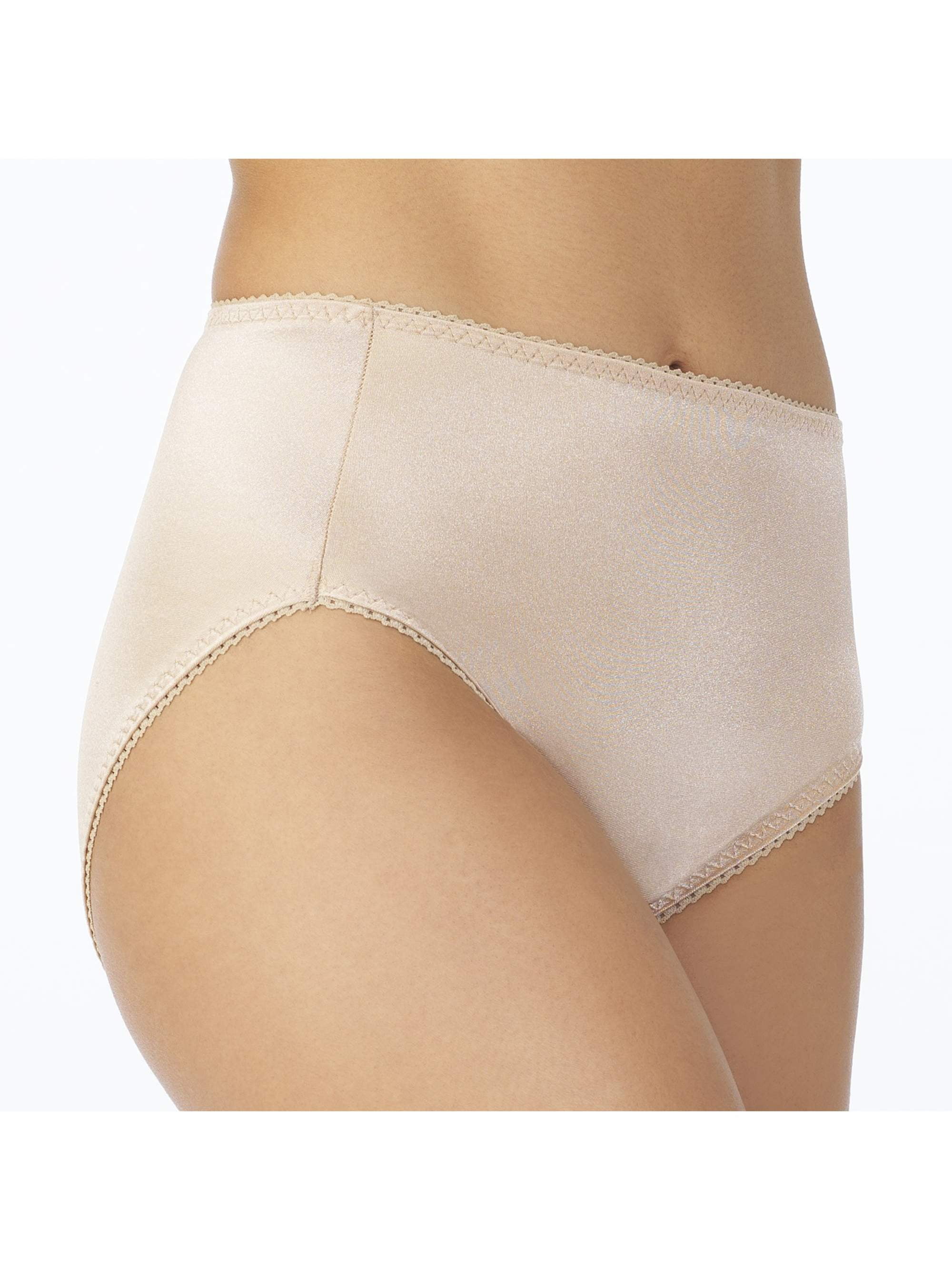 Women's Vassarette 48001 Undershapers Smoothing Hi-Cut Brief Panty (Vass  Latte XL)