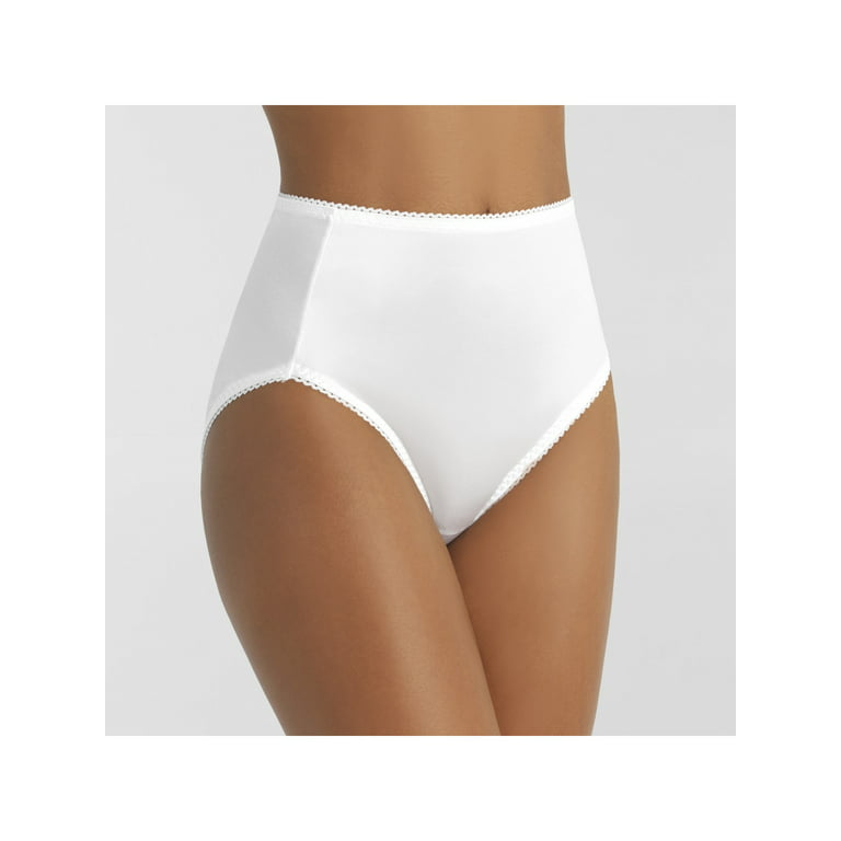 Ladies High-Cut Brief Panty With Branded Elastic Trim - White
