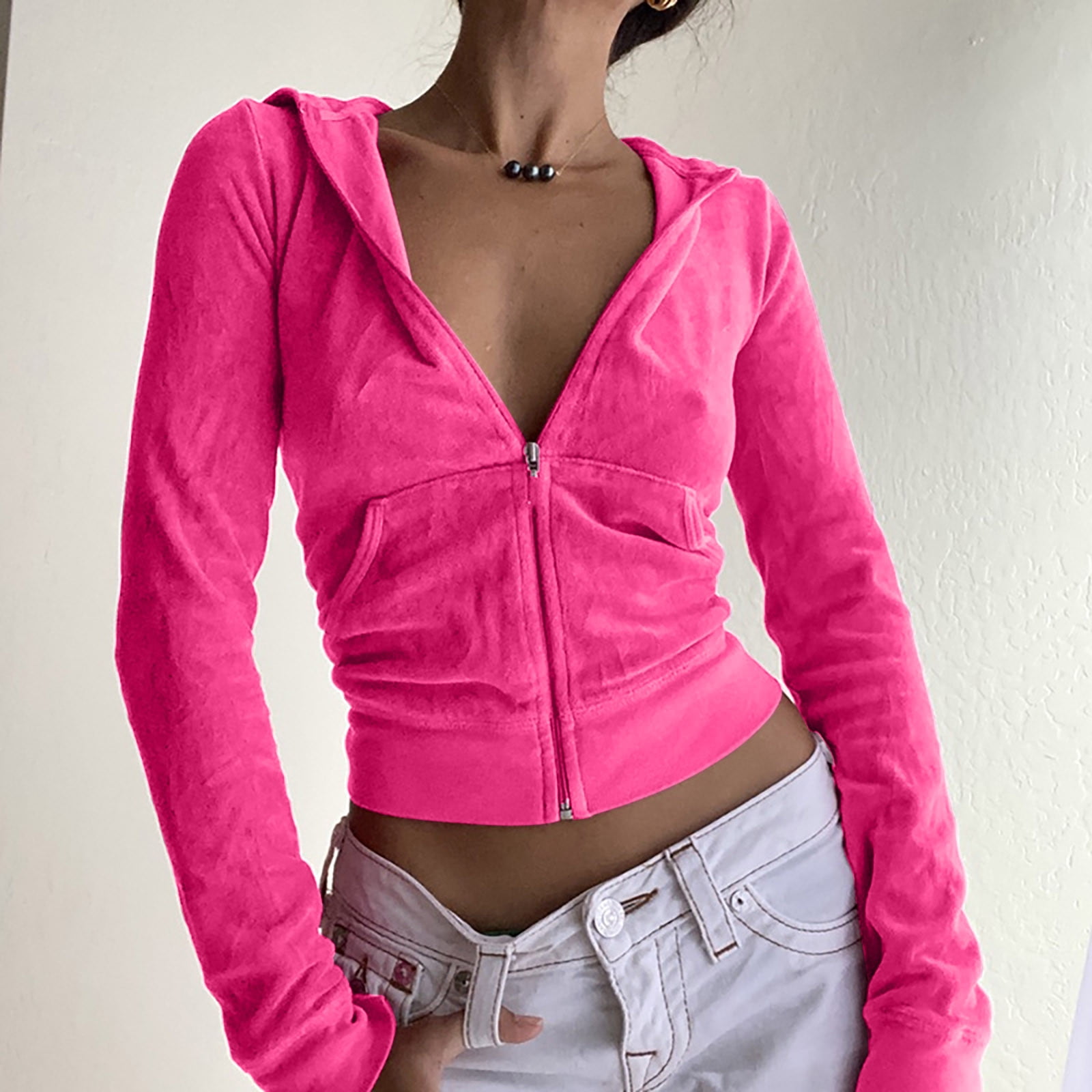 womens hoodie velvet cropped hoodie sweatshirt