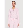 thumbnail image 1 of Women's Velour Long Sleeve Solid Zip Front Hoodie, 1 of 5