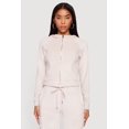 thumbnail image 1 of Women's Velour Long Sleeve Solid Zip Front Hoodie, 1 of 5
